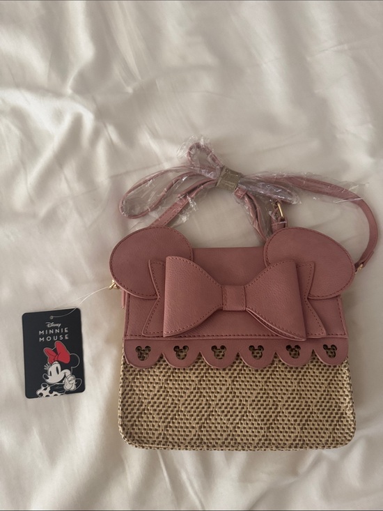 Disney Handbags - Disney Minnie Mouse Mauve Pink Bow Crossbody Bag